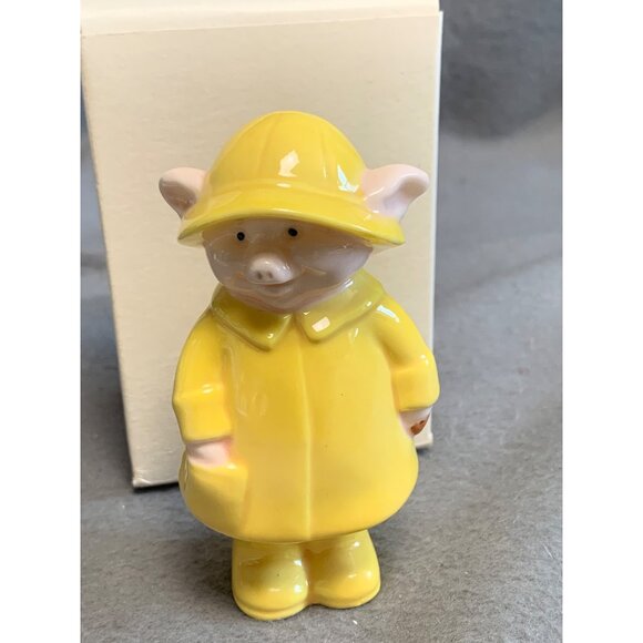 Danbury Mint Piggies Collection Sow-Wester Porcelain Pig Figurine 1980s - Picture 9 of 11